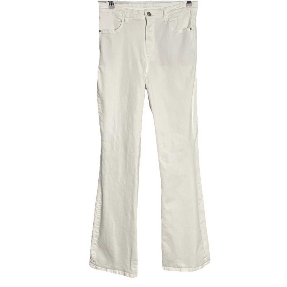 MASSIMO DUTTI WHITE FLARE HIGH RISE  JEANS SIZE 8